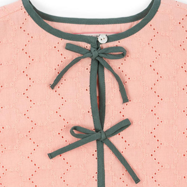 Rilla Bow Front Cotton Blouse (Mellow Rose)