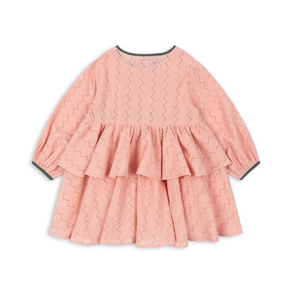 Rilla Bow Front Ruffle Cotton Dress (Mellow Rose)