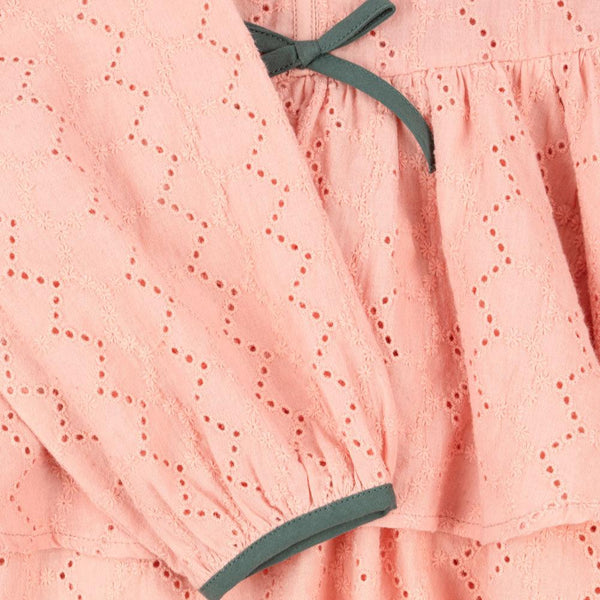 Rilla Bow Front Ruffle Cotton Dress (Mellow Rose)