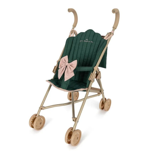 Cotton Quilted Dolls Stroller (Bow Smoke Pine)