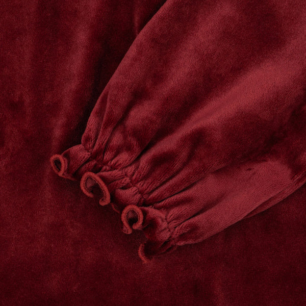 Venola Velvet Dress with Lace Collar (Red Dahlia)