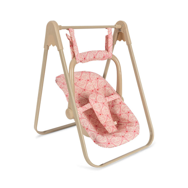 Heart Print Cotton Quilted Doll Rocker Swing