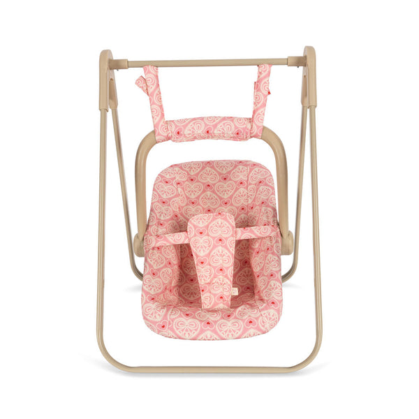 Heart Print Cotton Quilted Doll Rocker Swing