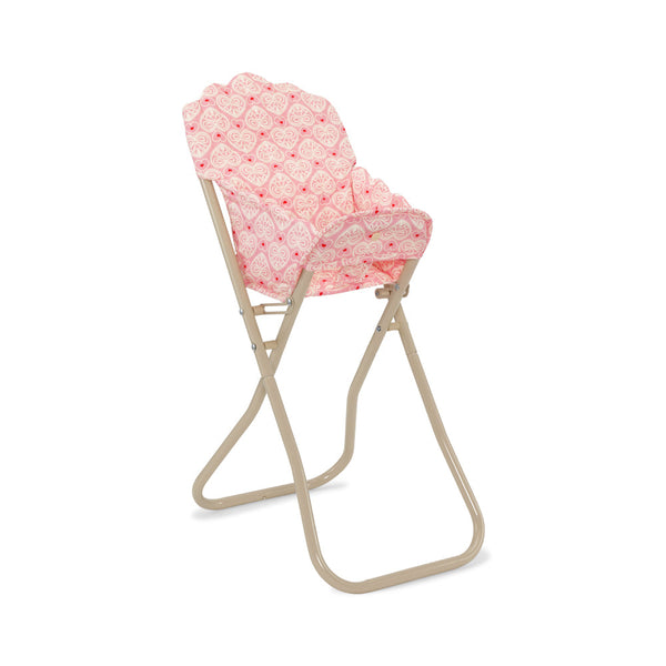 Heart Print Fold-Away Dolls High Chair