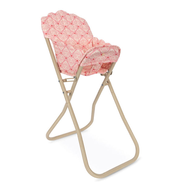 Heart Print Fold-Away Dolls High Chair