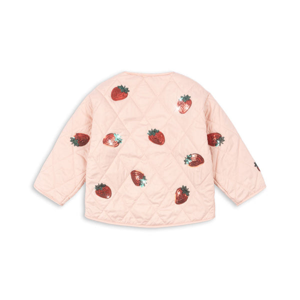 Flora Strawberry Print Sequin Quilted Jacket