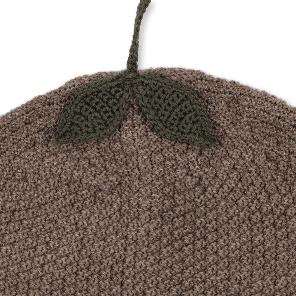 Fruity Merino Wool Knitted Beanie (Bunny Brown Melange)