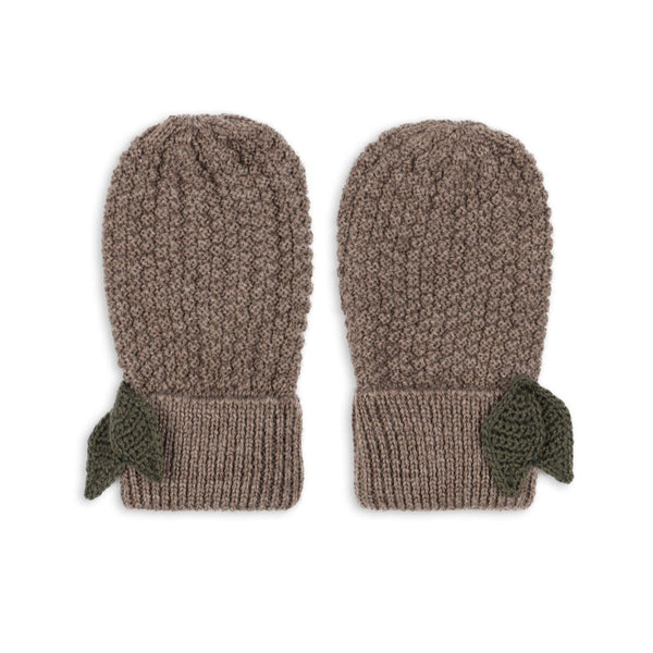 Fruity Merino Wool Knitted Mittens (Bunny Brown Melange)
