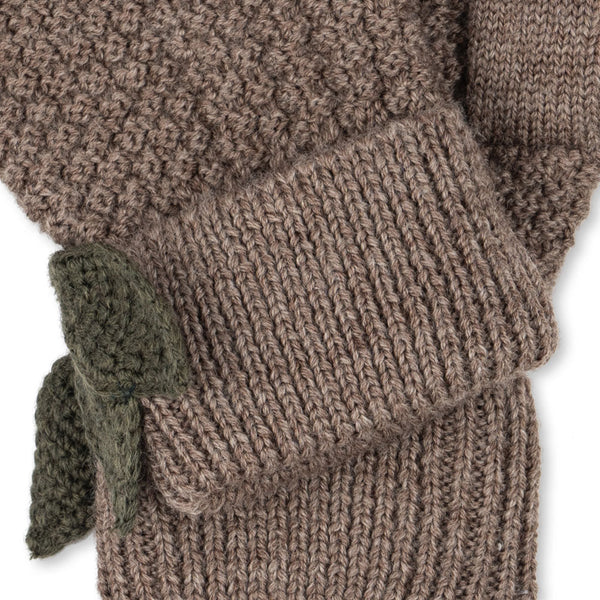 Fruity Merino Wool Knitted Mittens (Bunny Brown Melange)