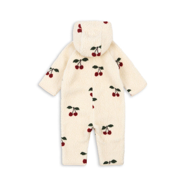 Jody Cherry Print Borg Zip Up Pramsuit Onesie (Ma Grande Cerise)