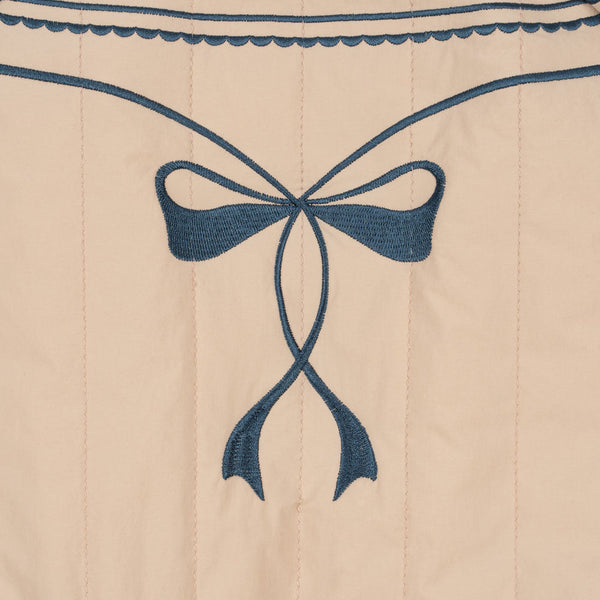 Juno Bow Print Quilted Bomber Jacket (Smoke Gray)