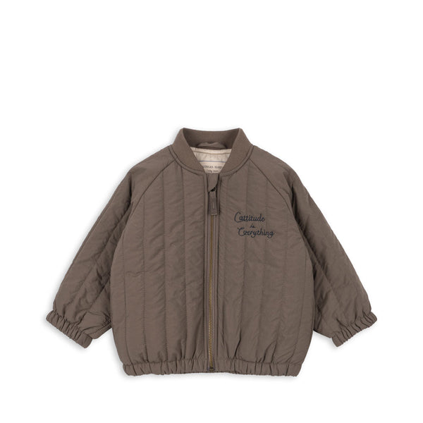 Juno Tiger Print Quilted Bomber Jacket (Walnut)