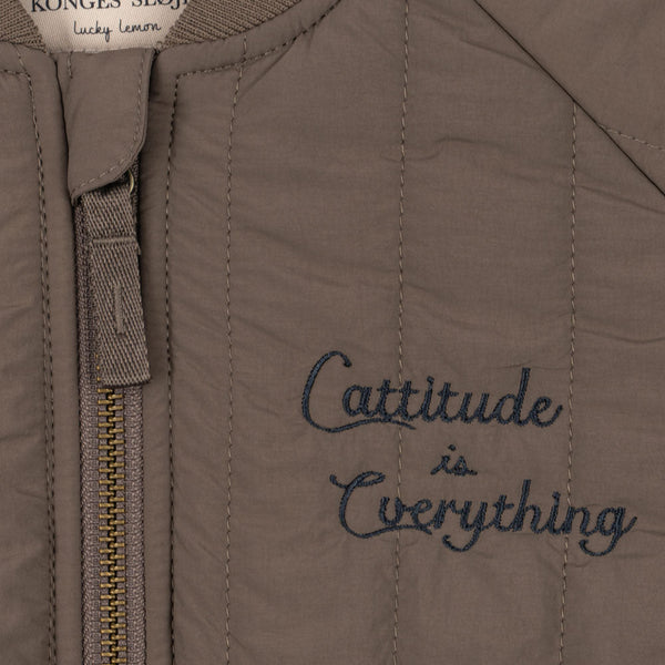 Juno Tiger Print Quilted Bomber Jacket (Walnut)