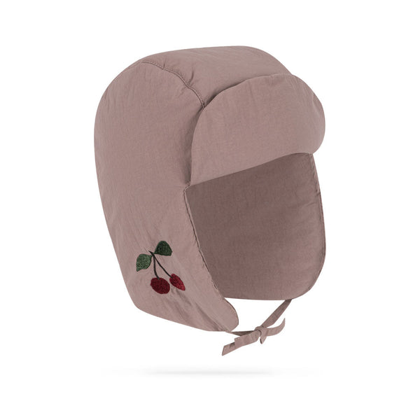Juno Cherry Embroidered Quilted Hat (Twilight Mauve)