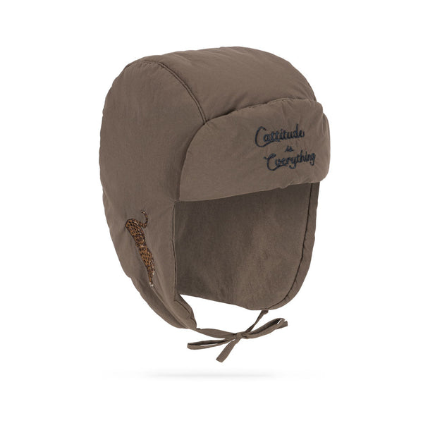 Juno Tiger Embroidered Quilted Hat (Walnut)