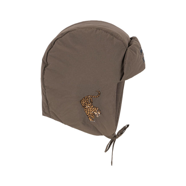 Juno Tiger Embroidered Quilted Hat (Walnut)
