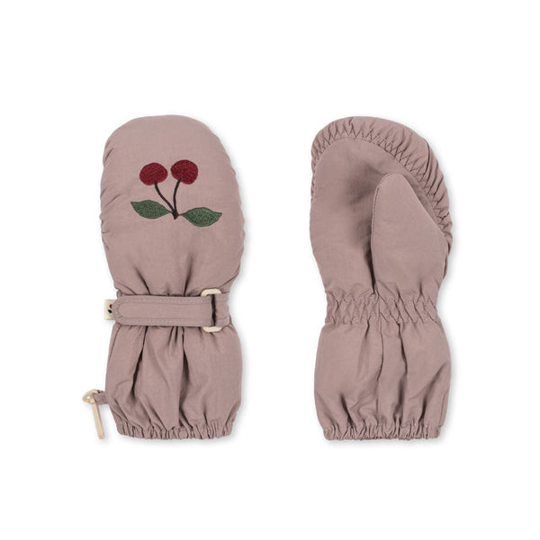 Juno Cherry Embroidered Quilted Mittens (Twilight Mauve)