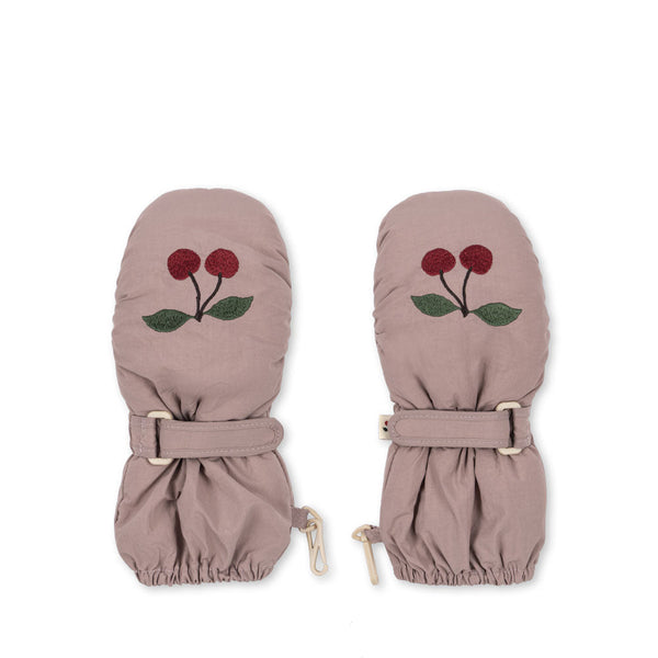 Juno Cherry Embroidered Quilted Mittens (Twilight Mauve)