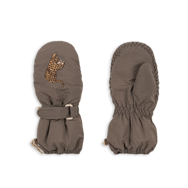 Juno Tiger Embroidered Quilted Mittens (Walnut)