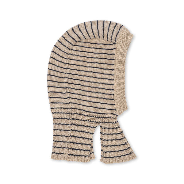 Louli Striped Merino Wool Knit Balaclava (Blue)