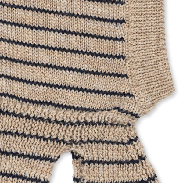 Louli Striped Merino Wool Knit Balaclava (Blue)
