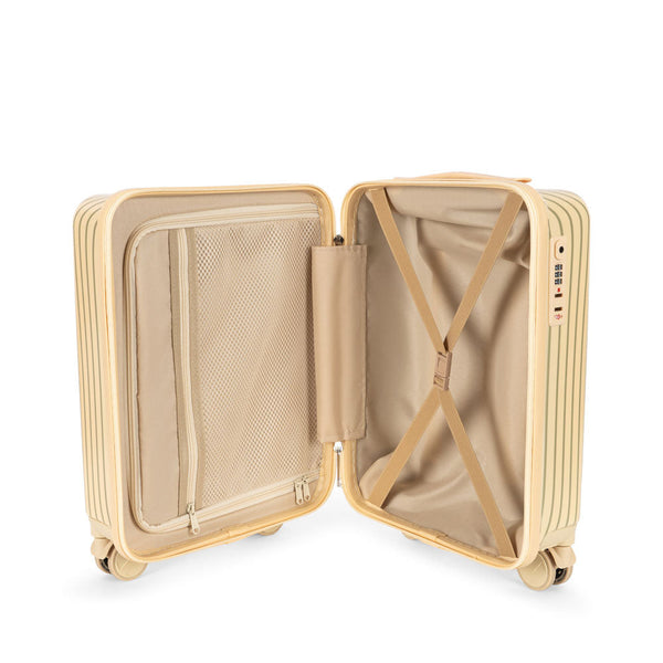 Striped Hard Case Travel Suitcase (Tea Stripe)