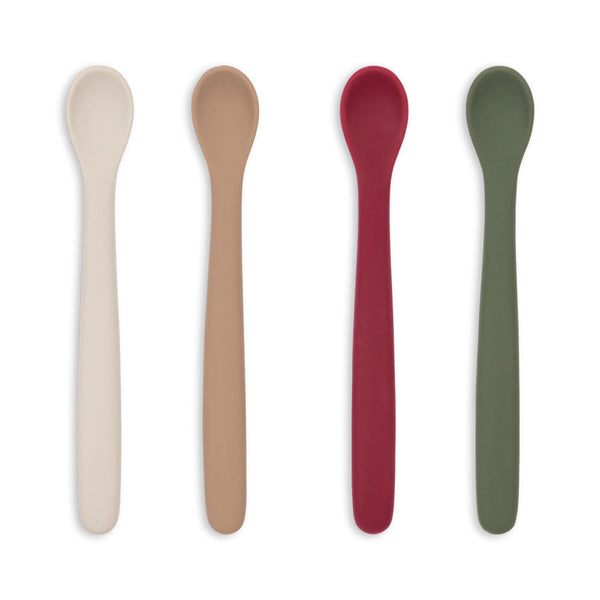 Silicone Baby Feeding Spoon, Set of 4 (Forest Mix)