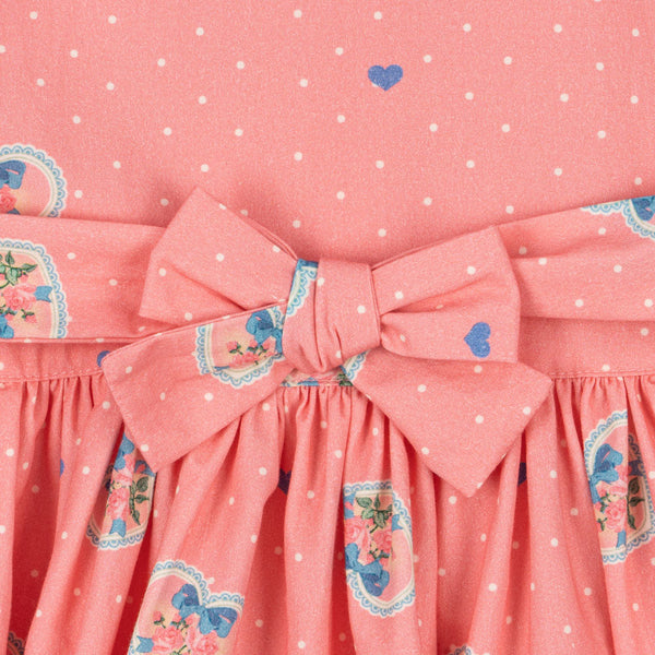 Coeur Collar Floral Cotton Long Sleeve Dress (Cher Coeur Rose)