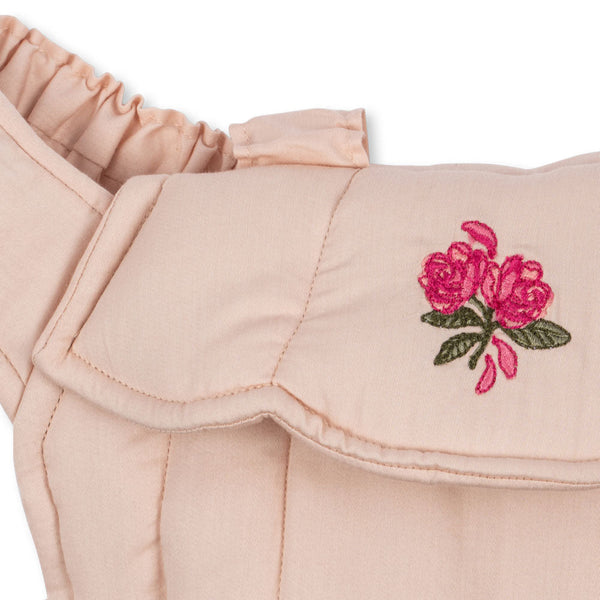 Floral Embroidered Quilted Dolls Sling Carrier (Cameo Rose)