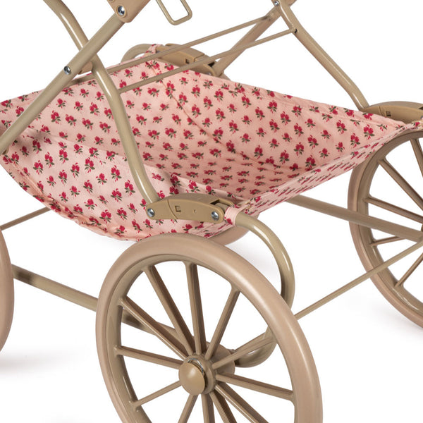 Floral Print Vintage Traditional Dolls Pram (Rosie Rose)