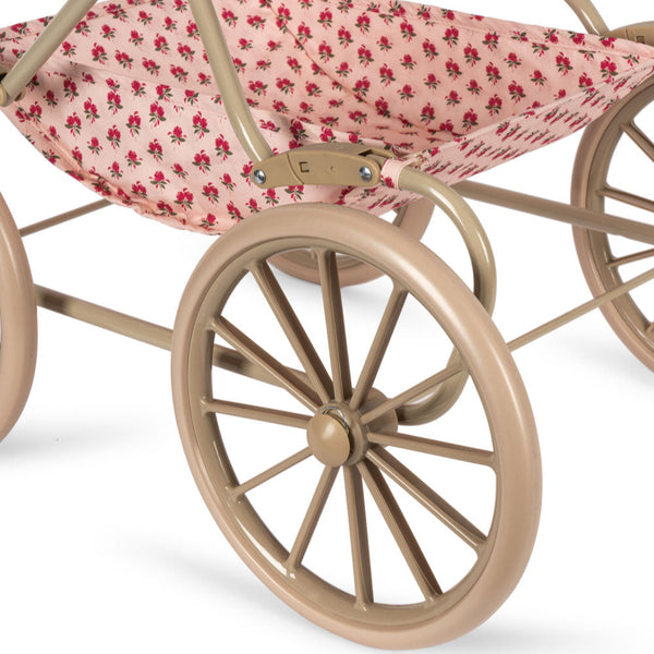 Floral Print Vintage Traditional Dolls Pram (Rosie Rose)