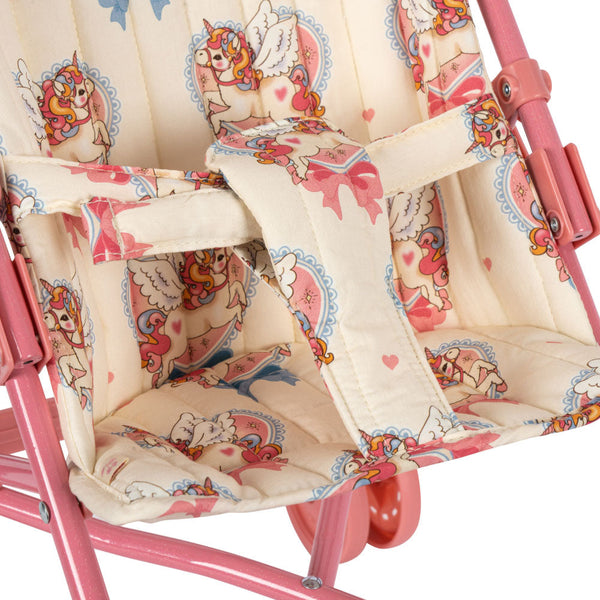 Unicorn Print Cotton Quilted Dolls Stroller (Twinkle Sprinkle)