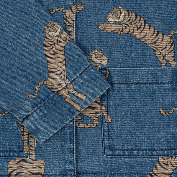 Magot Tiger Print Cotton Denim Jacket