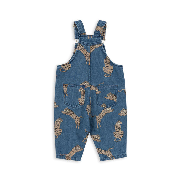 Magot Tiger Print Cotton Denim Dungarees