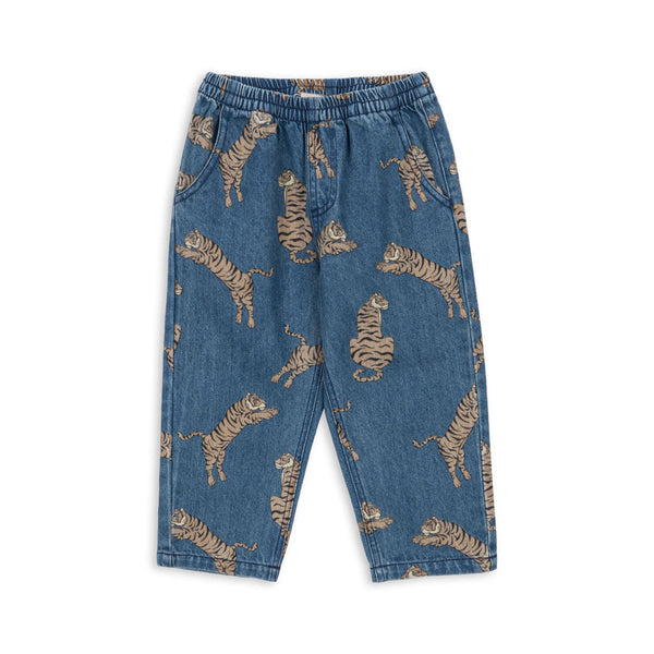 Magot Tiger Print Cotton Denim Pants