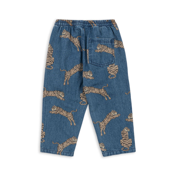 Magot Tiger Print Cotton Denim Pants