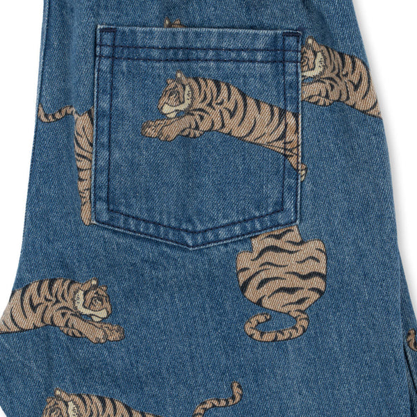 Magot Tiger Print Cotton Denim Pants