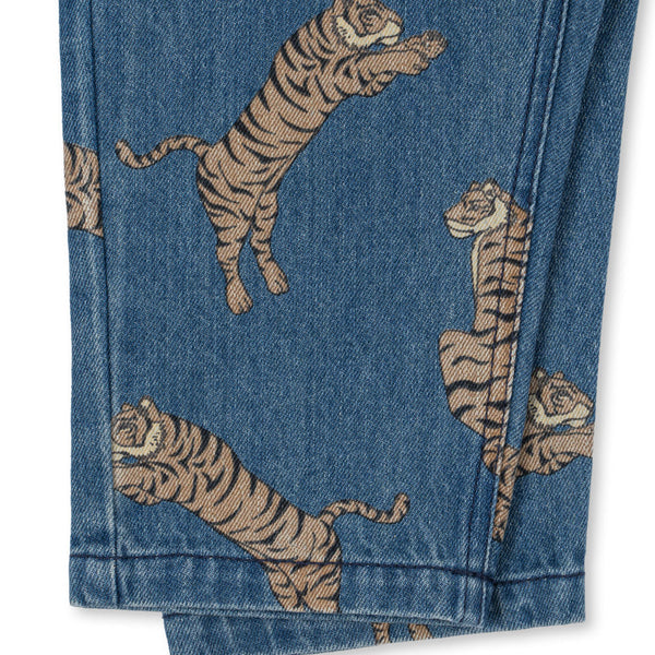 Magot Tiger Print Cotton Denim Pants