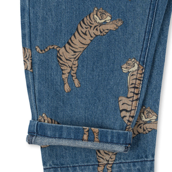 Magot Tiger Print Cotton Denim Pants