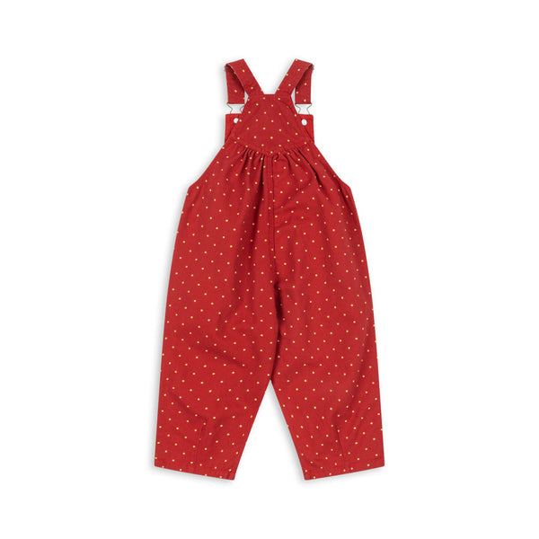 Nola Polkadot Classic Denim Dungarees (Strawberry Dot)