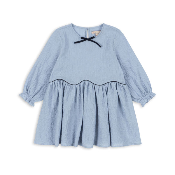Ava Seersucker Cotton Dress (Blue Fog)