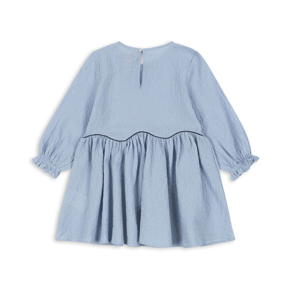 Ava Seersucker Cotton Dress (Blue Fog)
