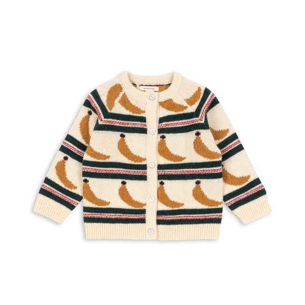 Billi Banana Print Wool Blend Cardigan