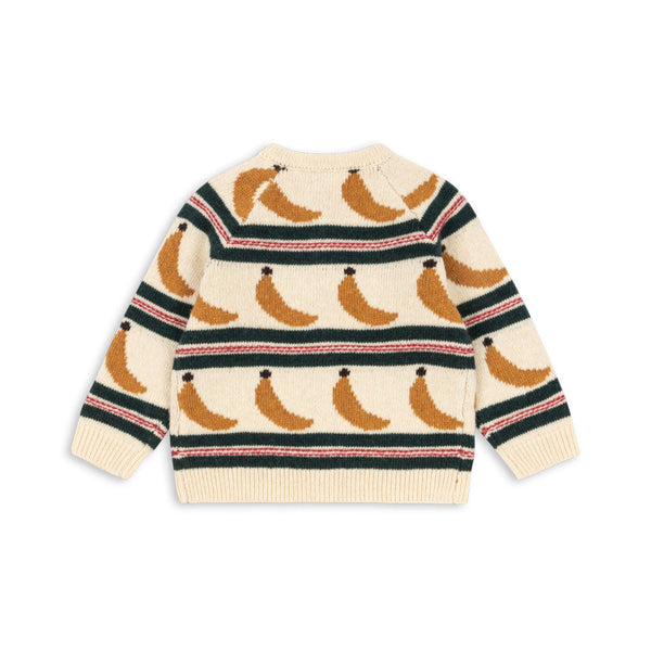 Billi Banana Print Wool Blend Cardigan