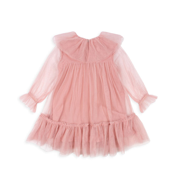 Bow Tulle Occasion Dress (Mellow Rose)