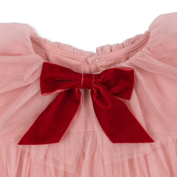 Bow Tulle Occasion Dress (Mellow Rose)