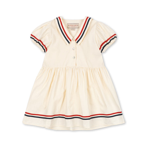 Allie Sailor Cotton Dress (Eggnog)