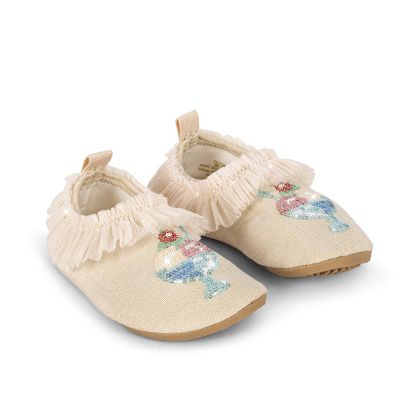 Amandine Gelato Sequinned Frill Swim Shoes (Rosewater)