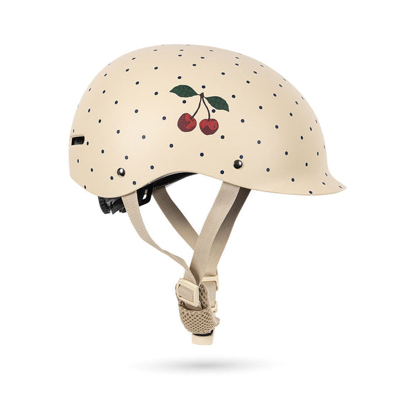 Polka Dot Cherry Print Bicycle Helmet (Navy Dot)