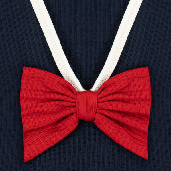 Bowie V-Shaped Bow Back Swimsuit (Navy Blazer)